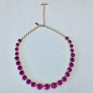 Kate Spade Statement Necklace with Fuchsia Pink round cut stones